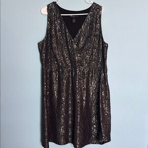 Lane Bryant Sequin Brown V-Neck Midi Dress